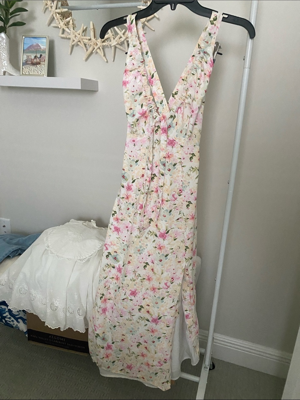 Abercrombie & Fitch Floral Dress in Pink & Cream